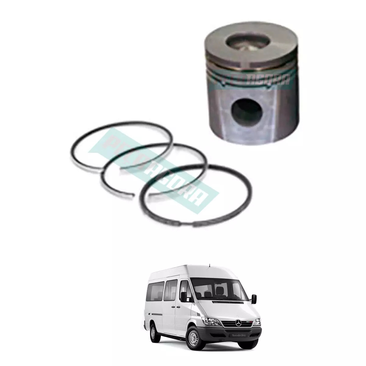 PISTAO E ANEIS STD OM014LA SPRINTER 312 INTERCOOLER MOTOR MAXION H.S 2.5L EURO 2