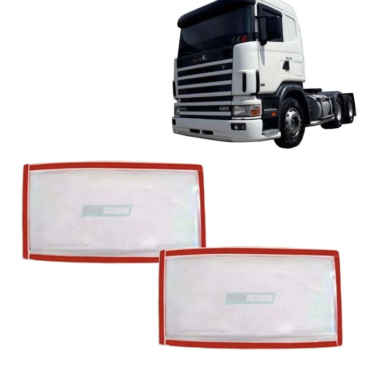 PAR PROTETOR ACRILICO FAROL PARA SCANIA SERIE 4 (448369)