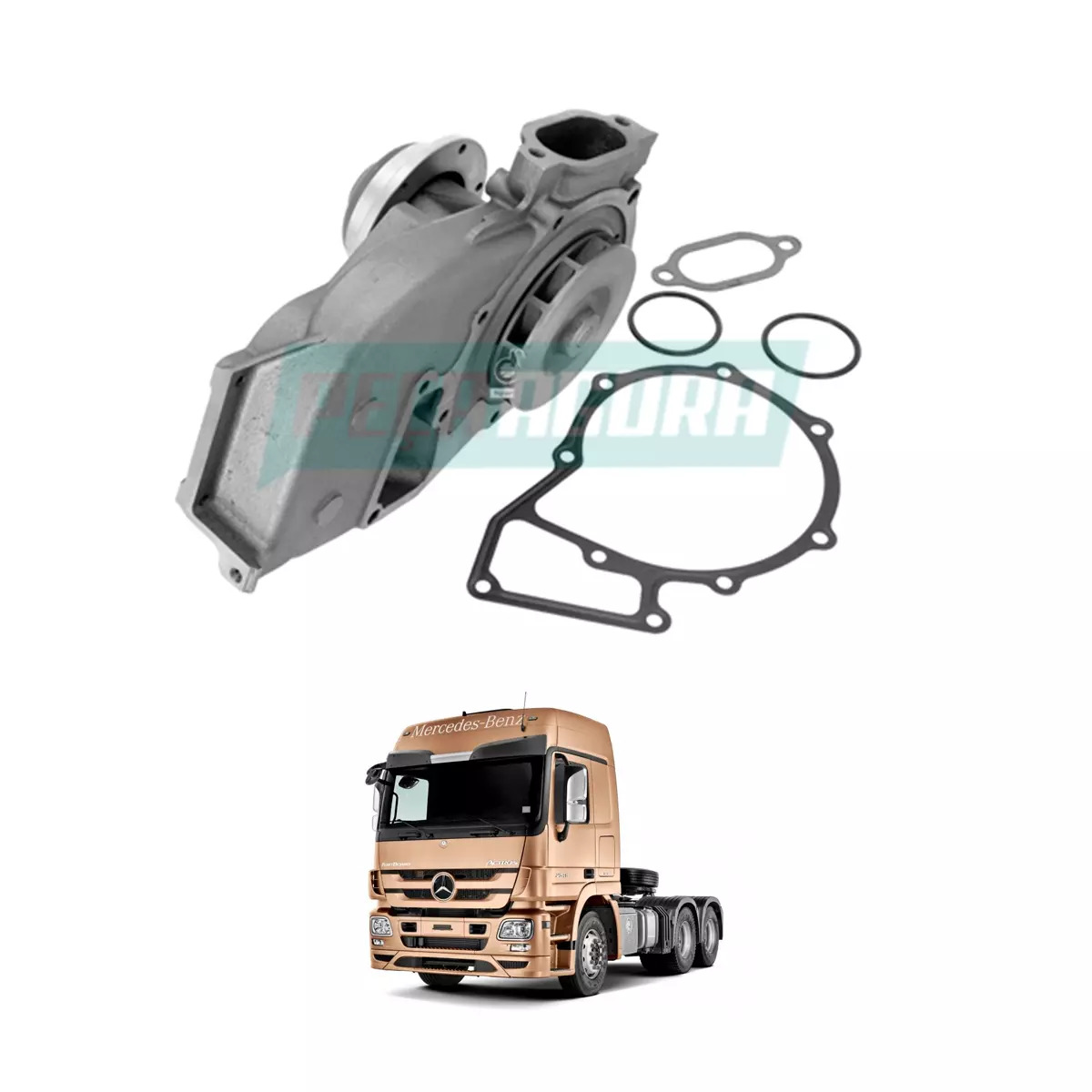 BOMBA AGUA OM501 OM502 MERCEDES CAMINHAO ACTROS MOTOR OM501 OM502 (5422002501)