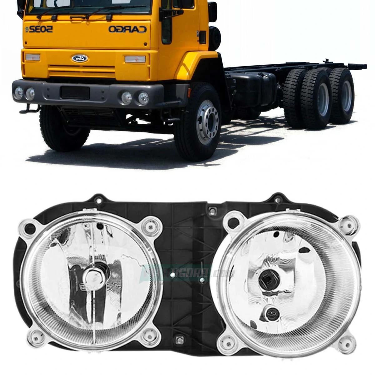 FAROL DUPLO H7 CACHIMBO ESQ FORD CARGO 06 A 11 HORIZONTAL (F357)