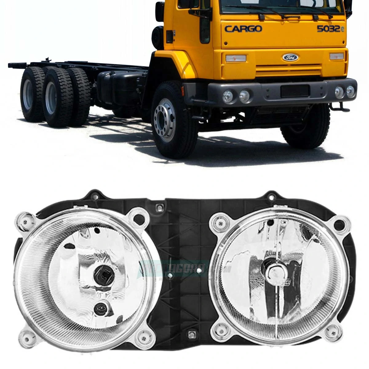 FAROL DUPLO H7 CACHIMBO DIR FORD CARGO 06 A 11 HORIZONTAL (F358)