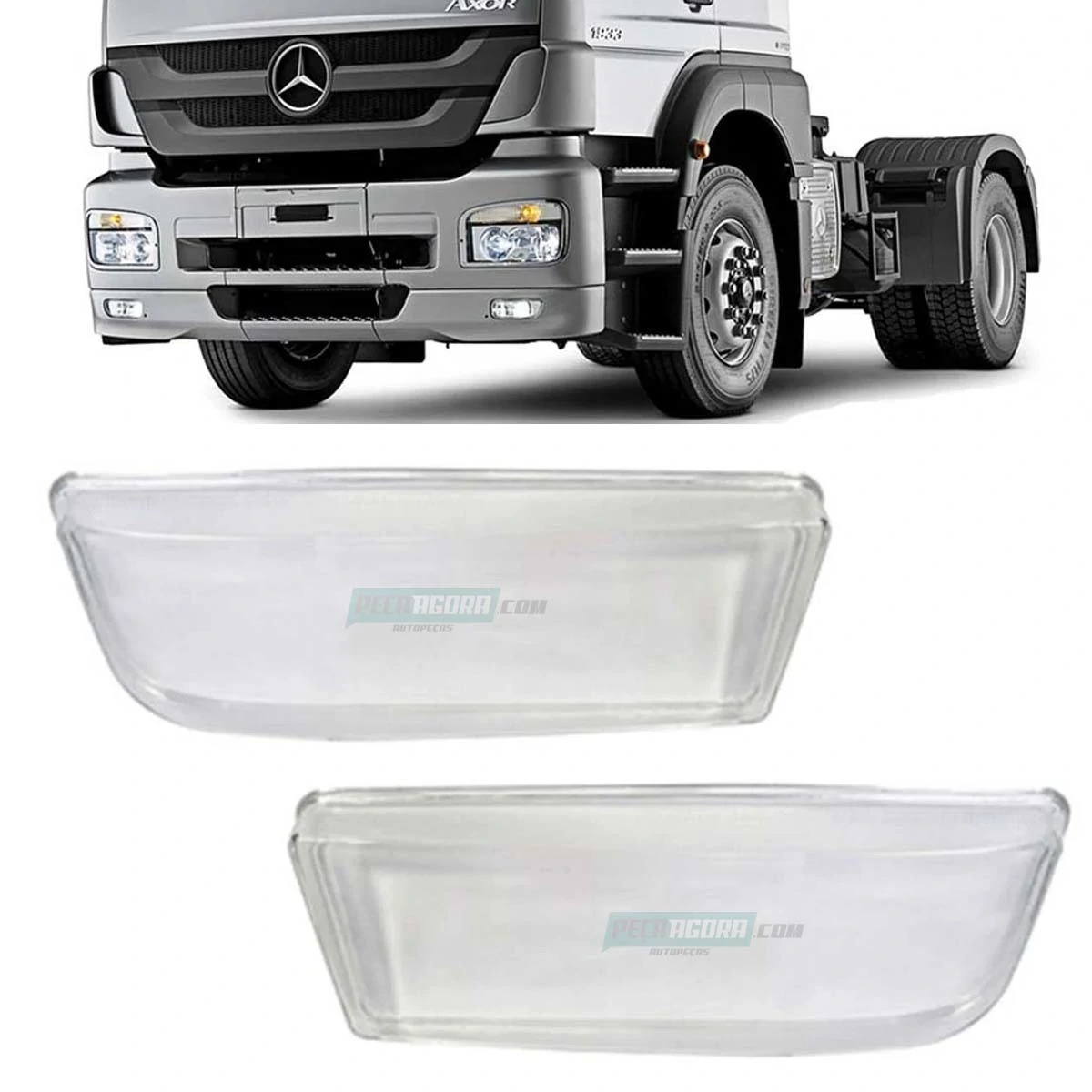 PAR LENTE VIDRO ESQ DIR FAROL MB AXOR 2035 2044 2426 2443 2536 2628 2825 2831 (K