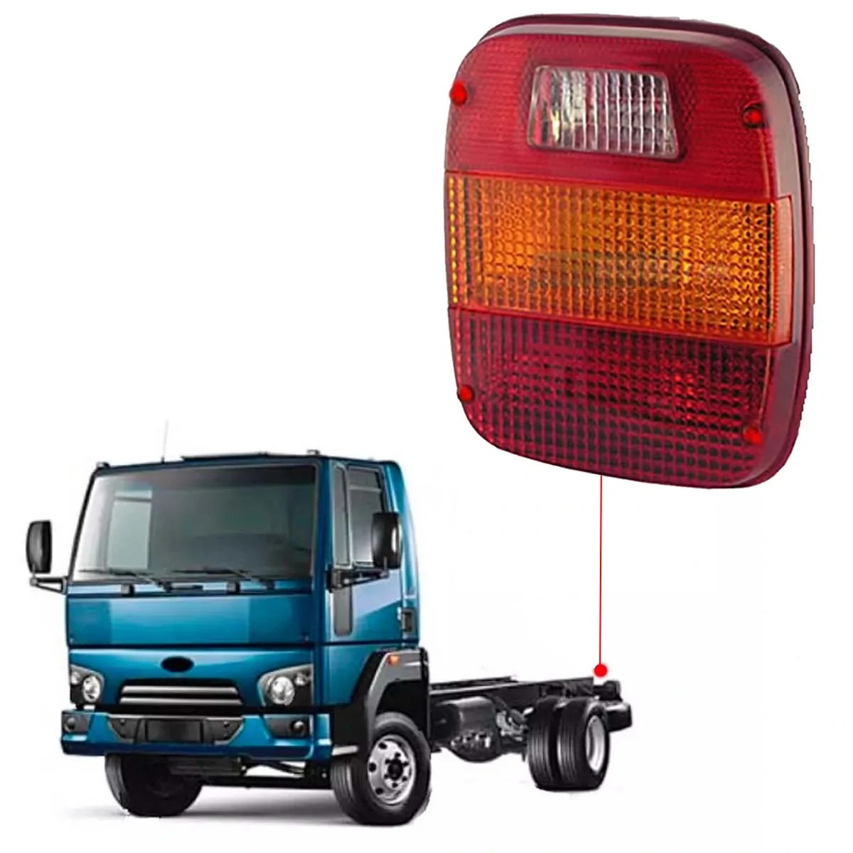 LENTE LANTERNA TRASEIRA MARMITAO CAMINHAO VW FORD TRICOLOR (T12945223A|)