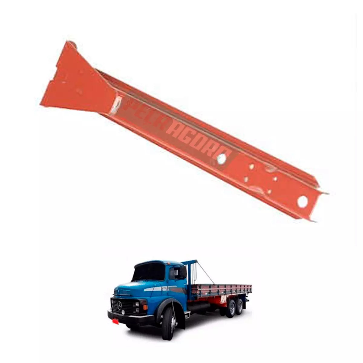 SUPORTE FIXACAO PLACA TRASEIRA MB 1113 1513 CHAPA EM FERRO (3455400773-96913)