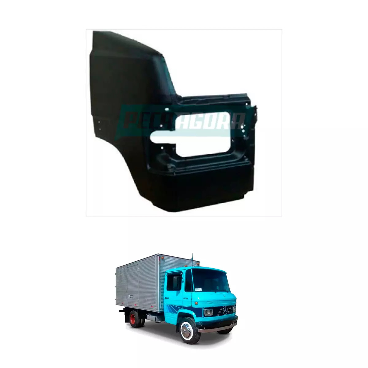 PAINEL FRONTAL DIREITO DO FAROL MB 709 710 912 914 SEM ENTRADA DE AR - CHAPA EM 