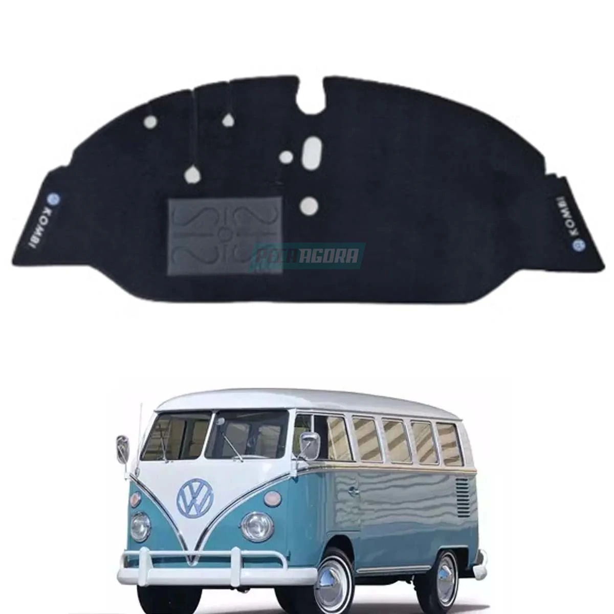 TAPETE DIANTEIRO CARPETE KOMBI 1500 COM COSTURA E LOGO (M138006)