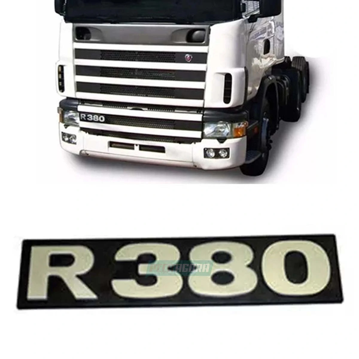 EMBLEMA PLASTICO GRADE ORIGINAL PARA SCANIA SERIE 4 ''R380'' (1724045-V3036)
