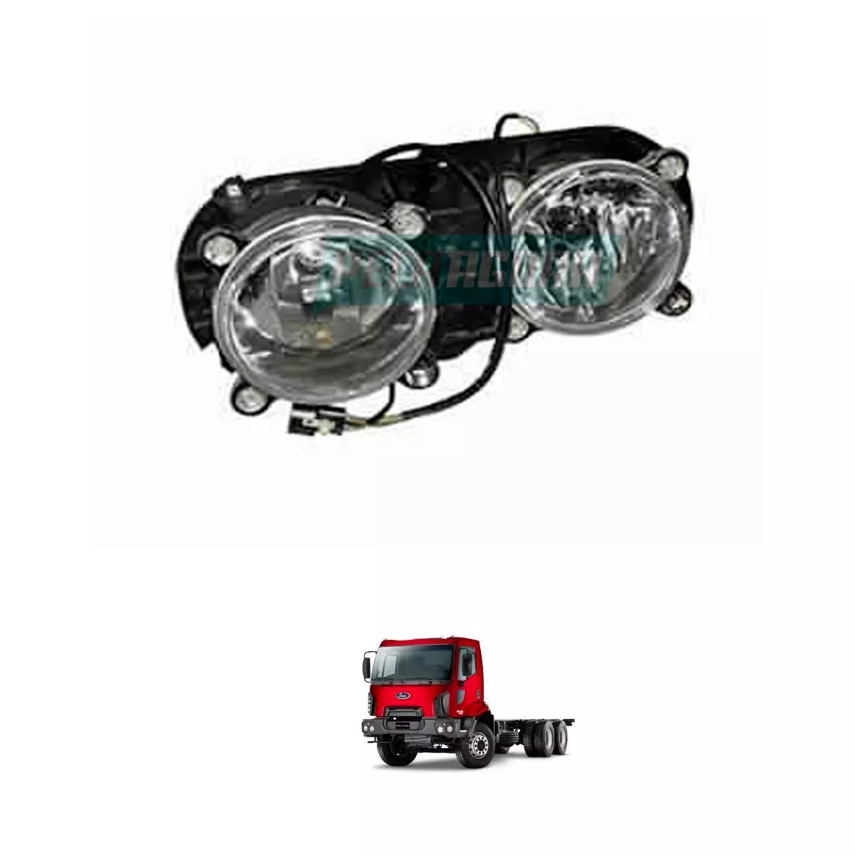 FAROL COMPLETO 12V LD DIREITO SEM LAMPADAS FORD CARGO 2622E 2628E 2006 A 2011 (B