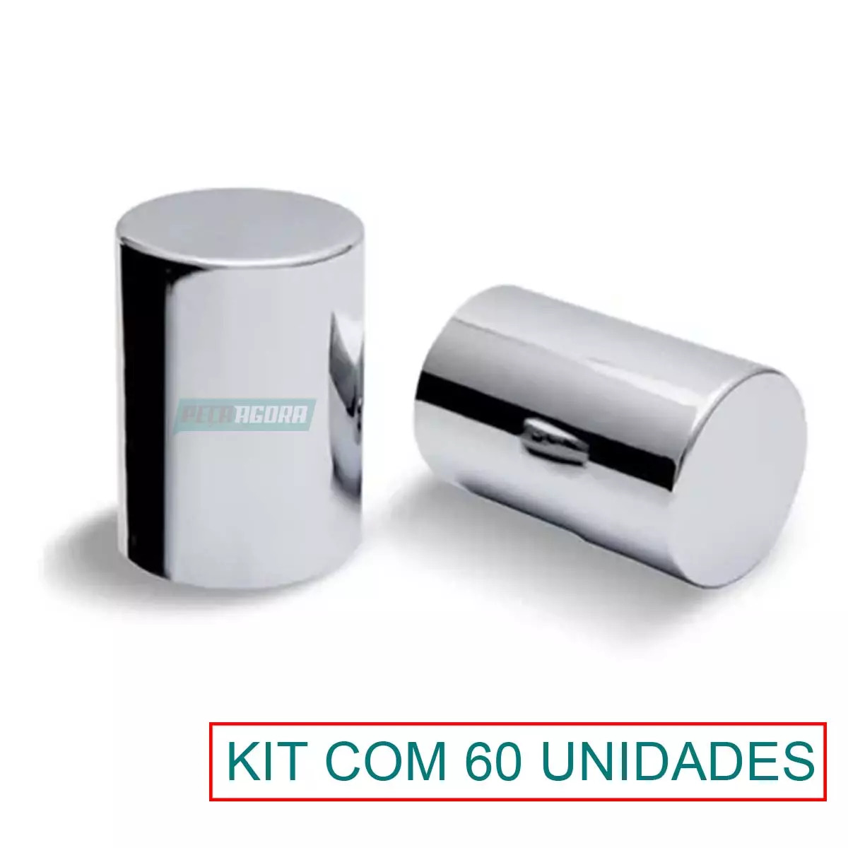 KIT 60 CAPA DE PORCA RODA CAMINHAO BOLIVIANA CROMADA 32/33MM  (K60-AP0029)