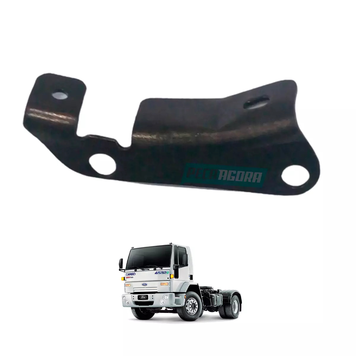 SUPORTE INFERIOR DEFLETOR DE AR LE ESQUERDO FORD CARGO 1985 A 1995 (81DBE001A09B