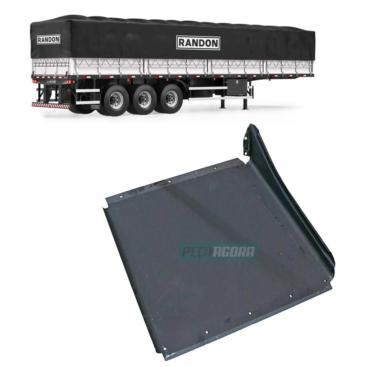 PARALAMA TRASEIRO DIREITO CARRETAS RANDON CHAPA DE FERRO (313007912-SP069D)