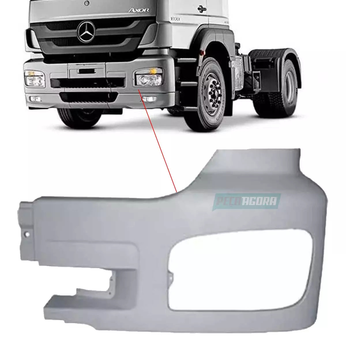 PONTEIRA PARACHOQUE ESQUERDO MB AXOR 1933 2533 2831 - FIBRA INJETADA SCM (944880