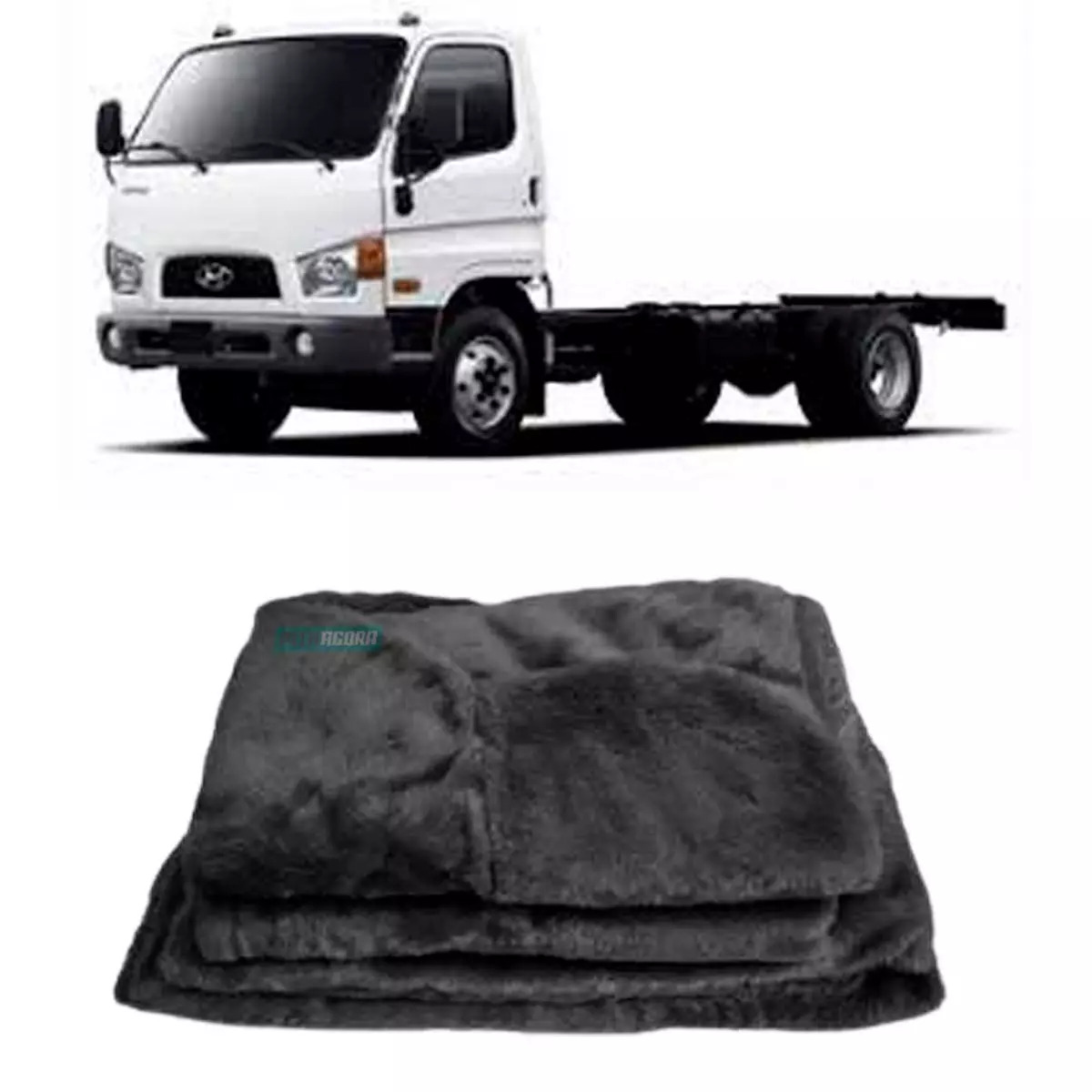 CAPA PELUCIA CHINIL BANCO S/LOGO HYUNDAI HD 78 MOTORISTA/CARONA PRETA (436884)