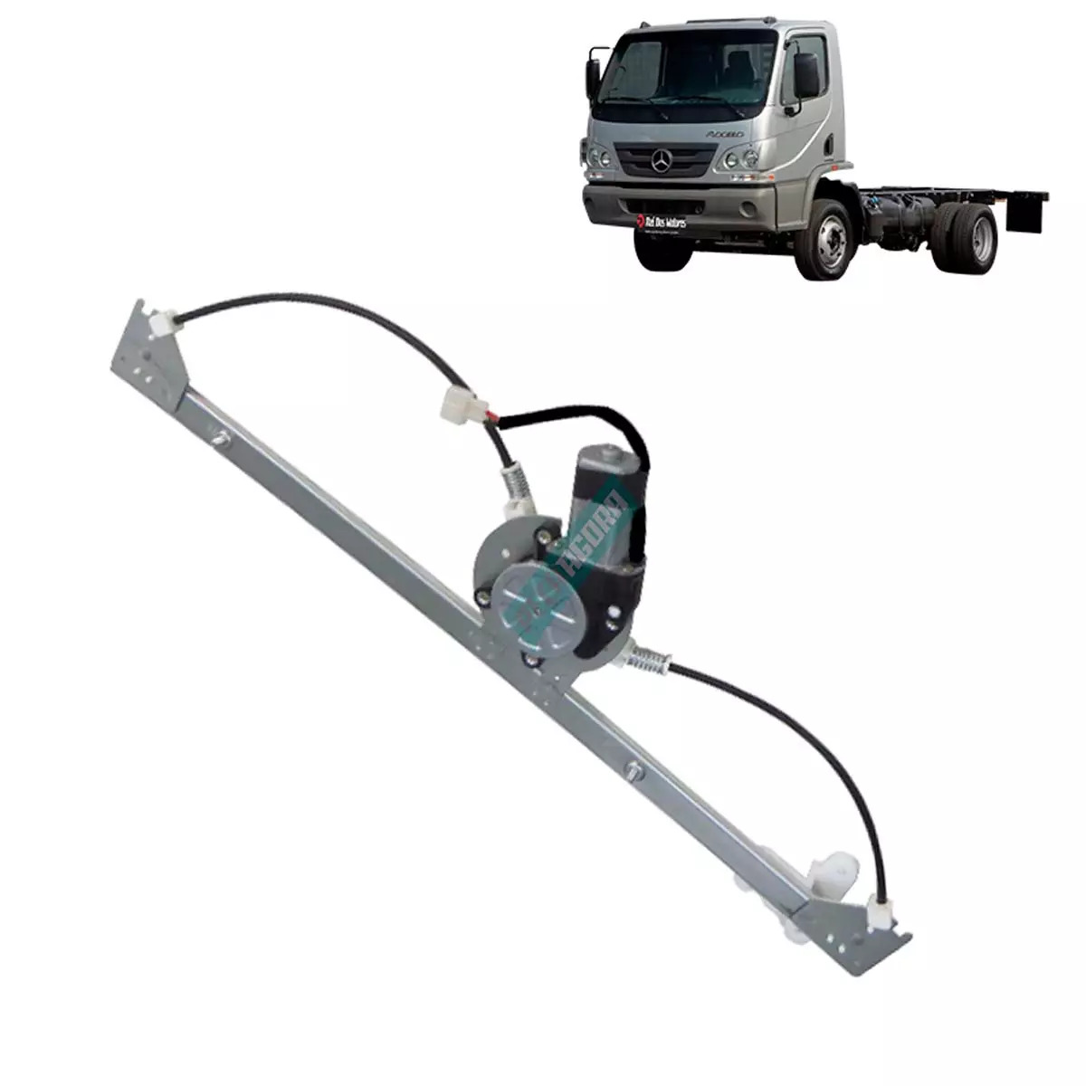 MAQUINA VIDRO ELETRICA ESQ COM MOTOR 12V MB ACCELO 715 2002 A 2011 (9797200146-R