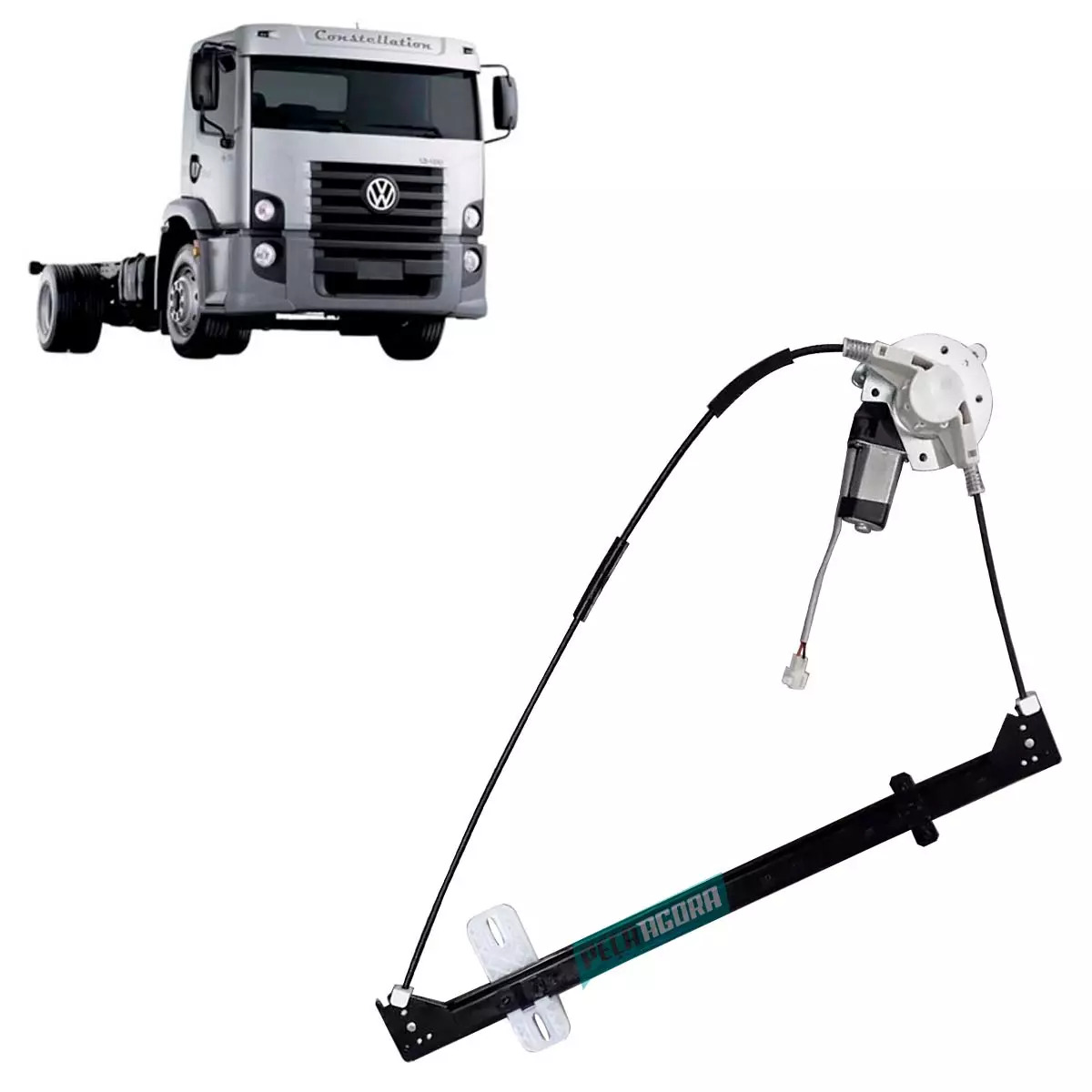 MAQUINA VIDRO ELETRICA ESQ COM MOTOR 24V VW CONSTELLATION 2005 EM DIANTE MABUCHI