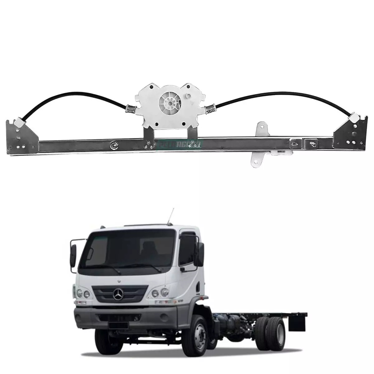 MAQUINA VIDRO ELETRICA ESQ SEM MOTOR MB ACCELO 715 915 915C 2002 A 2011 (9797207