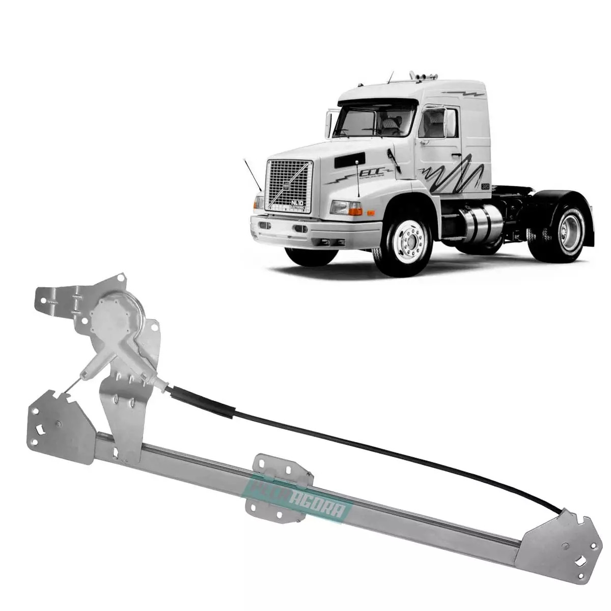 MAQUINA VIDRO ELETRICO ESQ SEM MOTOR VOLVO NL10 NL12 92 A 99 CABINE LONGA ESQUER