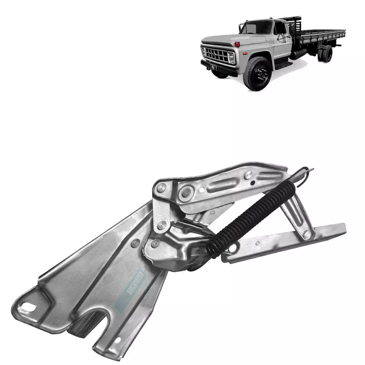 DOBRADICA CAPO DIANTEIRO ESQ COM MOLA FORD F11000 F13000 F600 ATE 91 (90TU16801B