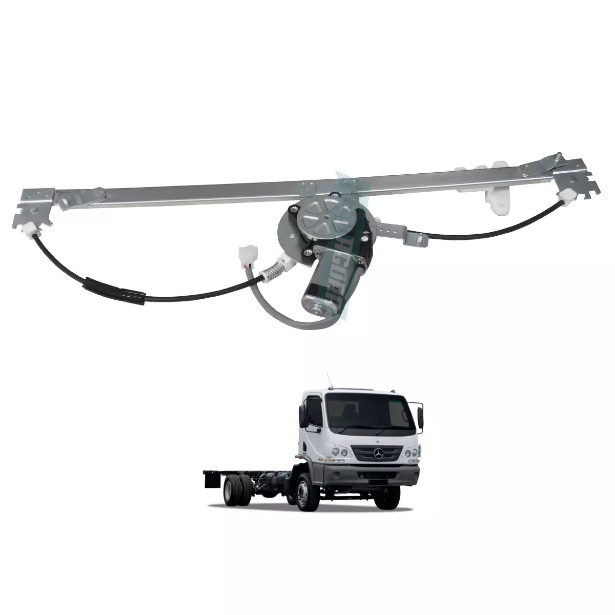 MAQUINA VIDRO ELETRICA ESQ COM MOTOR 24V MB ACCELO 815 1016 2012 EM DIANTE MABUC