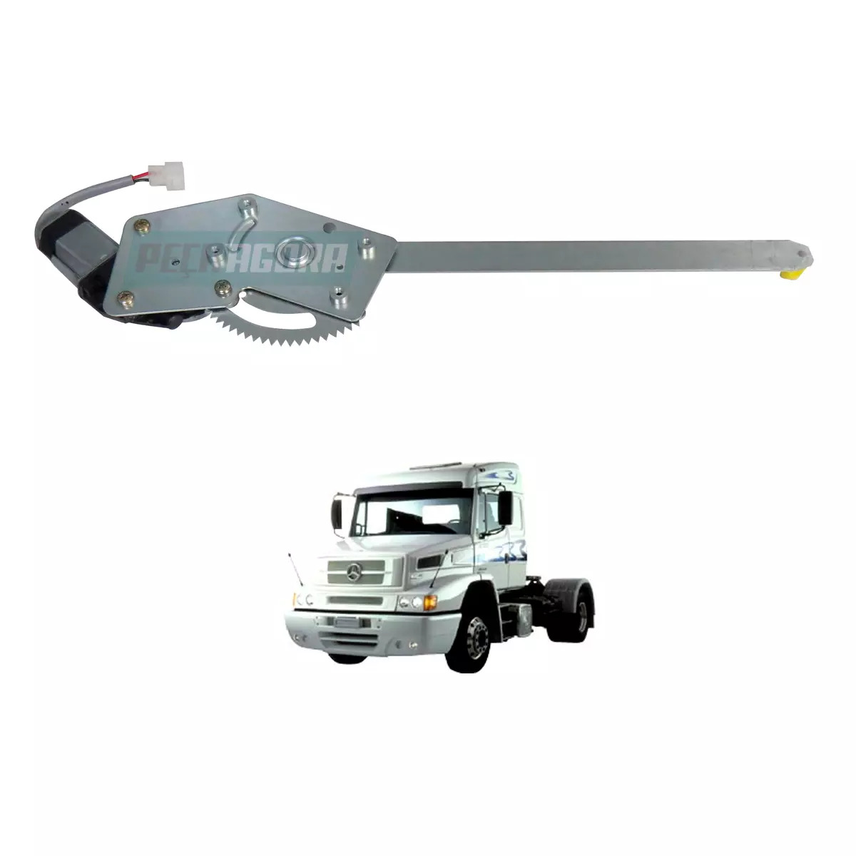 MAQUINA VIDRO ELETRICO ESQ COM MOTOR 12V INVERTIDO MB BICUDO 1935 2635 1941 1938