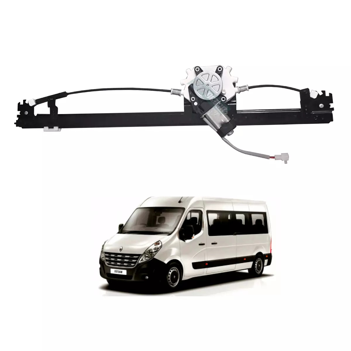 MAQUINA VIDRO ELETRICA DIR COM MOTOR 12V MASTER 14 EM DIANTE MABUCHI (8200467967