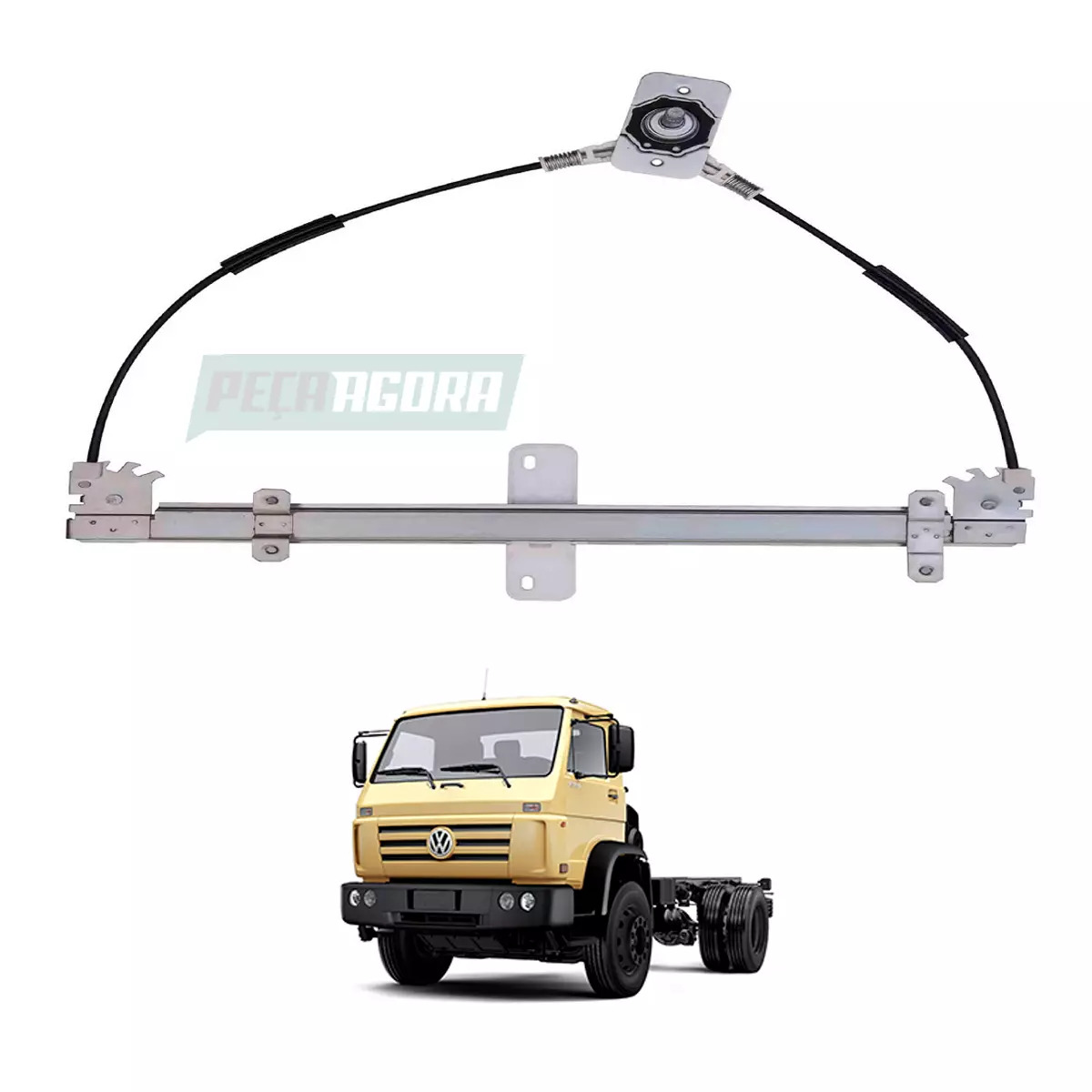 MAQUINA VIDRO MECANICO DIR VW WORKER DELIVERY TITAN 80 A 89 PINO CURTO COM FURO 