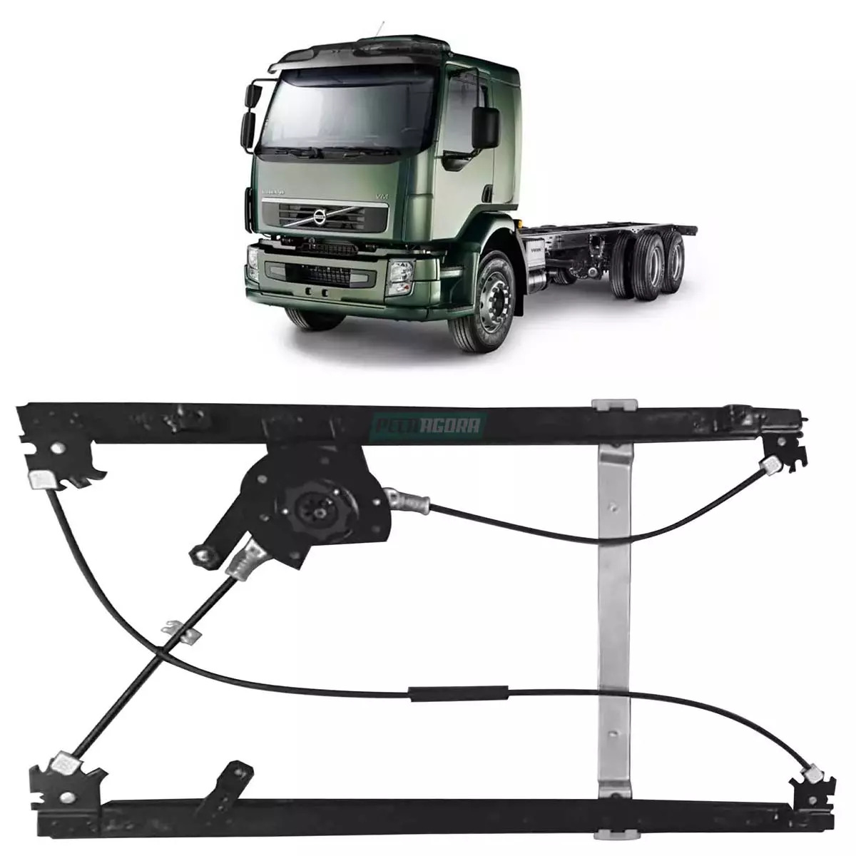 MAQUINA VIDRO PORTA ELETRICA ESQ SEM MOTOR VOLVO VM 2004 EM DIANTE MABUCHI (2055