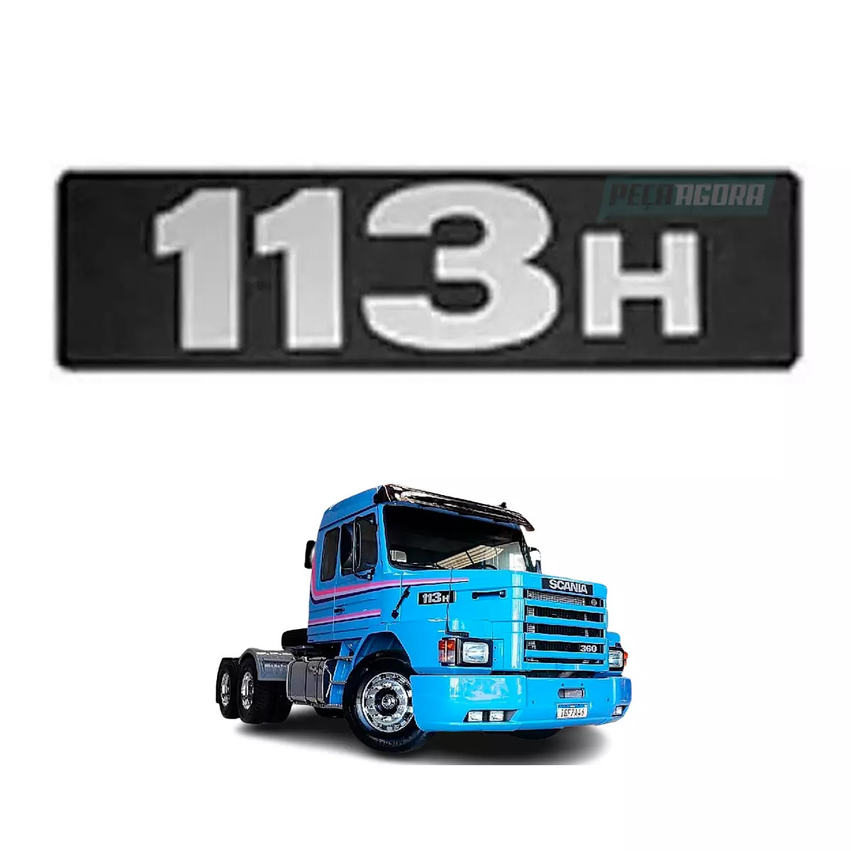 EMBLEMA PLASTICO CAPO ORIGINAL PARA SCANIA 113 ''113H'' (3841031)