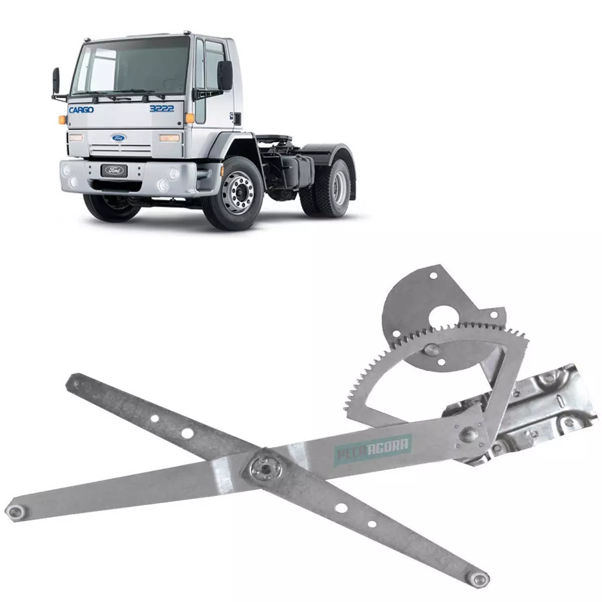 MAQUINA VIDRO ELETRICA ESQ SEM MOTOR MABUCHI FORD CARGO 1981 A 2013 (81DBE23201A