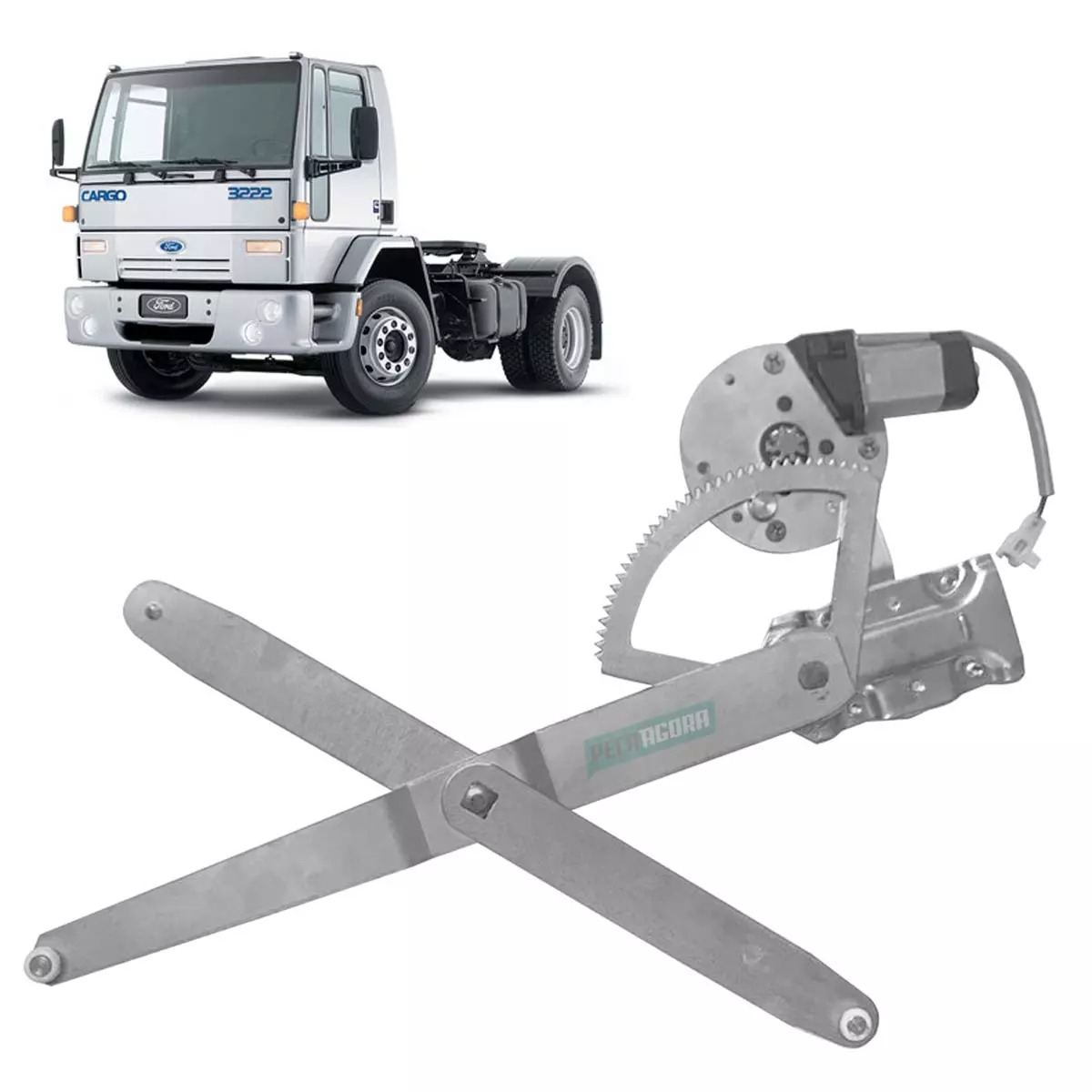 MAQUINA VIDRO ELETRICA ESQ COM MOTOR 12V MABUCHI FORD CARGO 1981 A 2013 (81DBE23