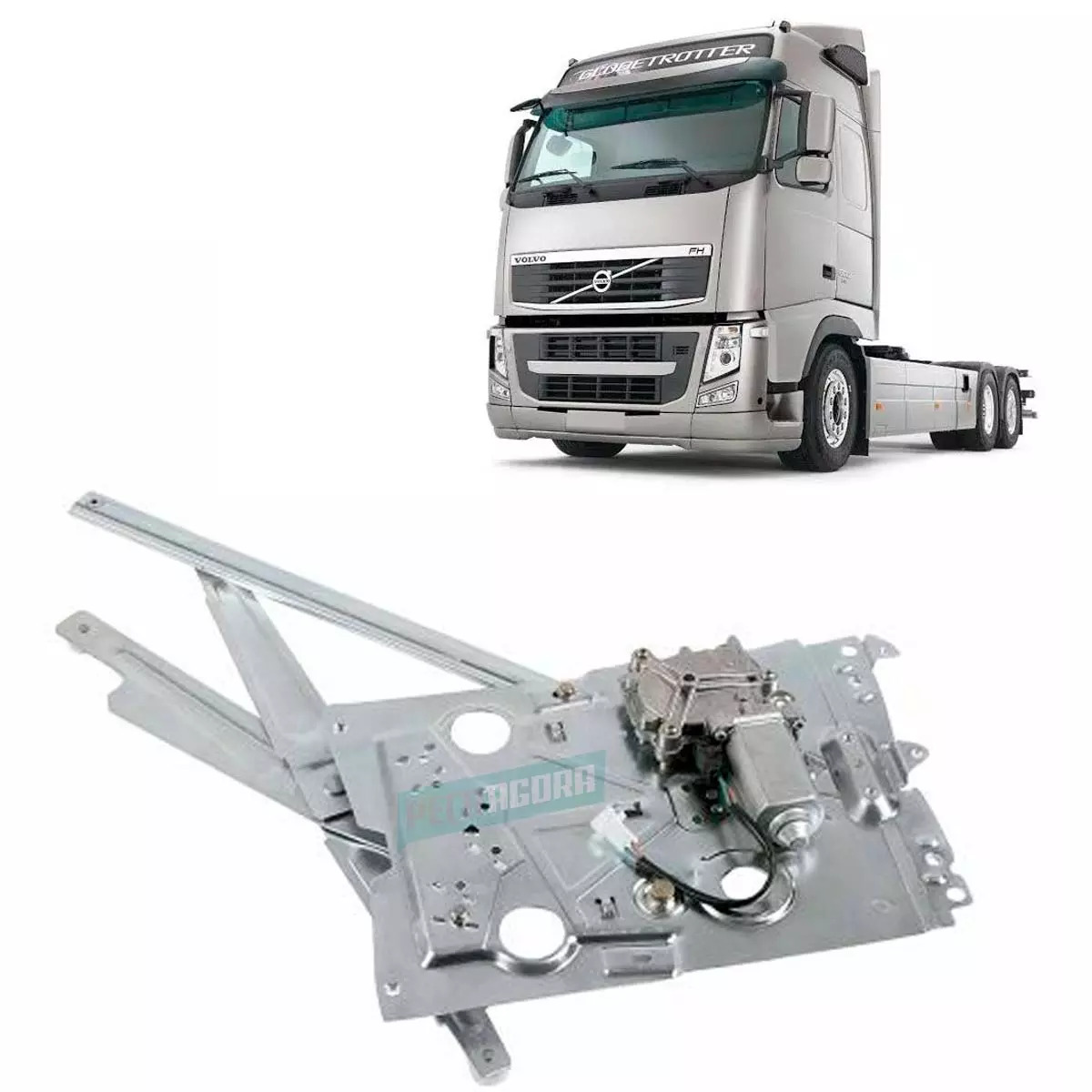 MAQUINA VIDRO ELETRICA DIR COM MOTOR 24V VOLVO FM FH12 FH13 1994 EM DIANTE (3176