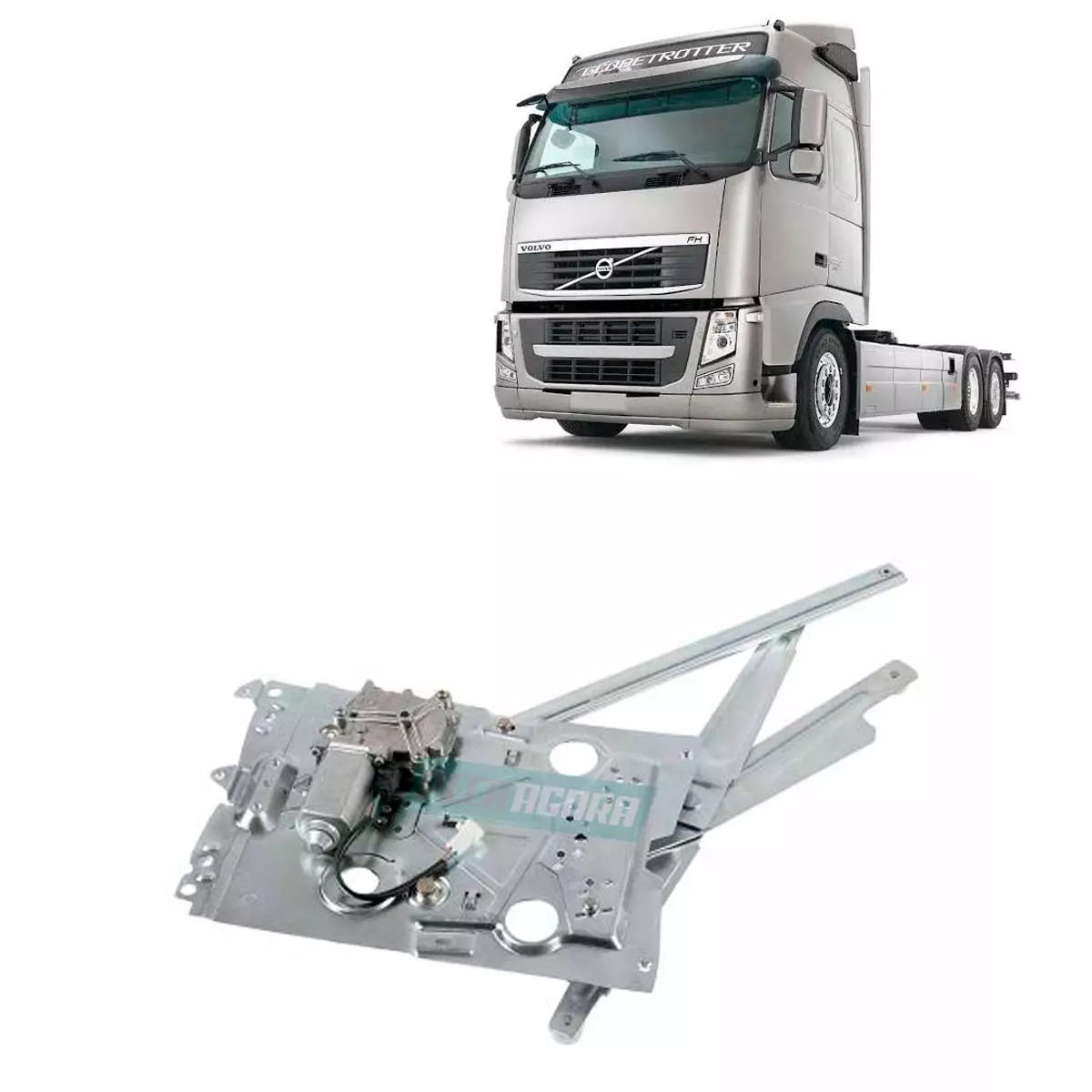 MAQUINA VIDRO ELETRICA ESQ COM MOTOR 24V VOLVO FM FH12 FH13 1994 EM DIANTE (3176