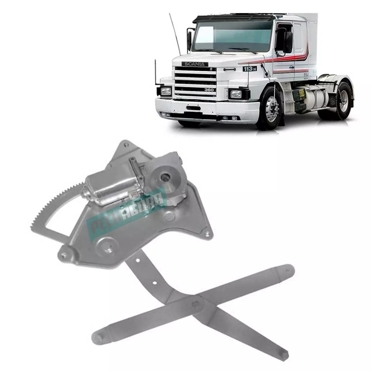MAQUINA VIDRO ELETRICA DIR COM MOTOR 24V PARA SCANIA 112 113 81 A 97 (376674-R26