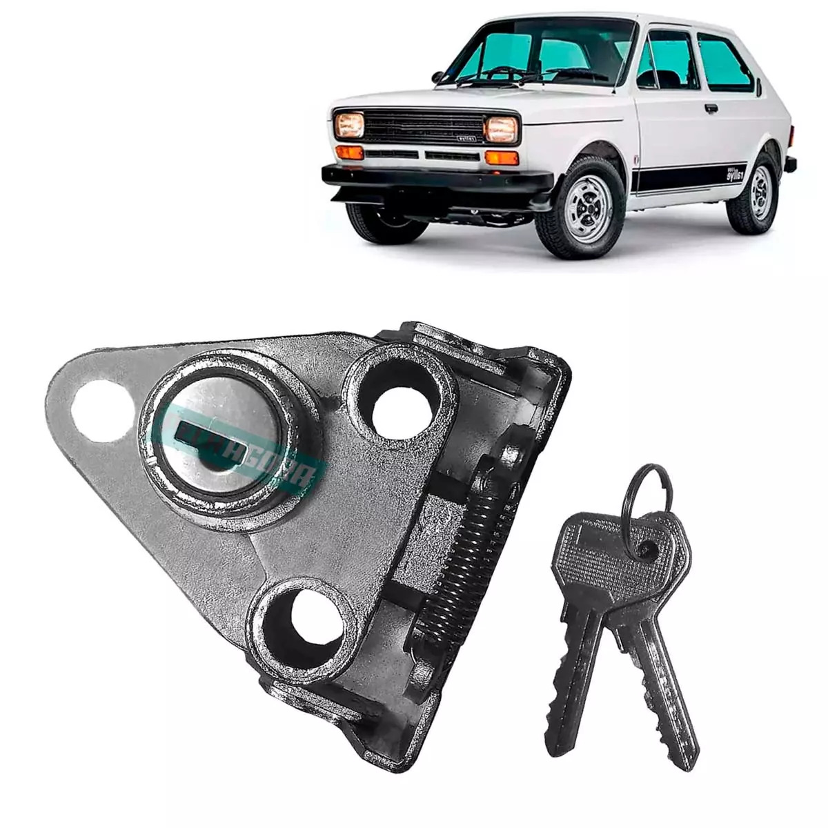 FECHADURA TAMPA PORTA MALA COM CHAVE FIAT 147 1976 A 1988 INCLUSIVE EUROPA SPAZI