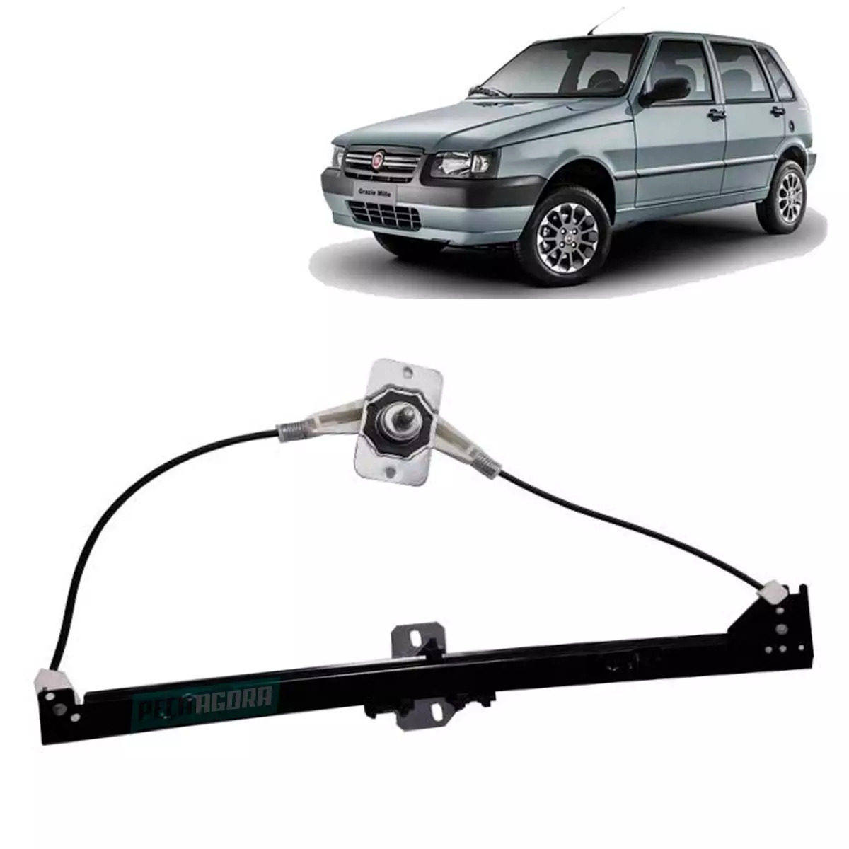MAQUINA DE VIDRO MANUAL 4 PORTAS DIANTEIRA DIR ELBA 85 A 96 FIORINO 87 A 13 PREM