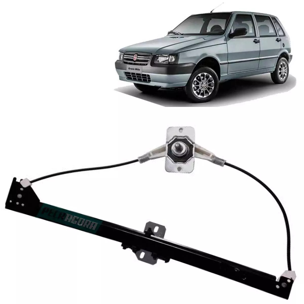 MAQUINA DE VIDRO MANUAL 4 PORTAS DIANTEIRA ESQ ​ELBA 85 A 96 FIORINO 87 A 2013