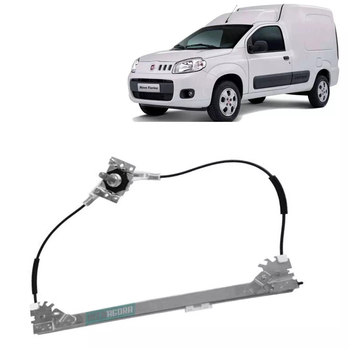 MAQUINA DE VIDRO MANUAL 2 PORTAS ESQ ​FIORINO 14 EM DIANTE UNO 11 EM DIANTE VI