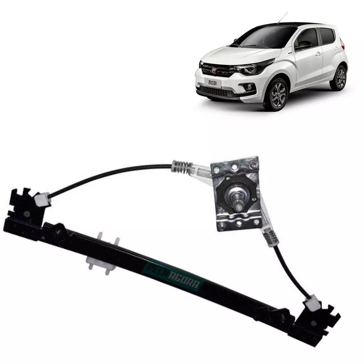 MAQUINA DE VIDRO MANUAL 4 PORTAS TRASEIRA ESQ MOBI 16 EM DIANTE STRADA 2021 EM D