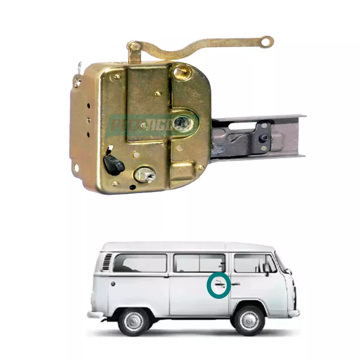 FECHADURA PORTA CENTRAL KOMBI 97 A 14 COM TRAVA COM MACANETA