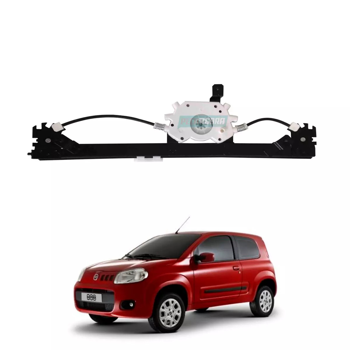 MAQUINA VIDRO ELETRICA ESQ SEM MOTOR FIAT UNO 14 EM DIANTE FIORINO 11 EM DIANTE 