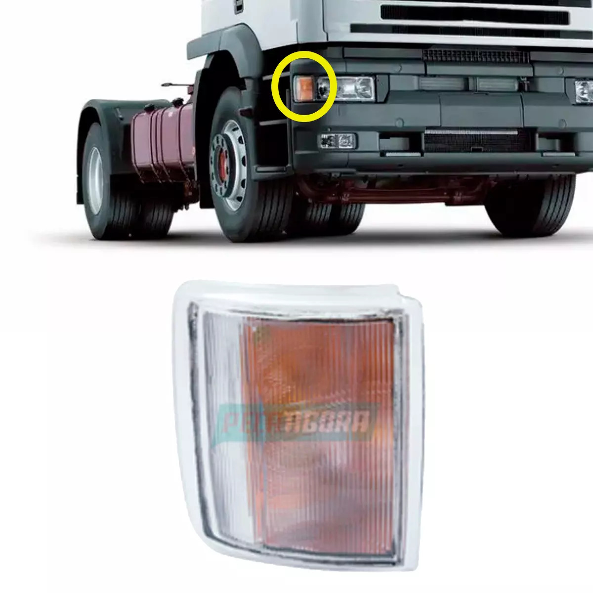 LANTERNA DIRECIONAL ACRILICO LD CRISTAL PARA IVECO CAMINHOES EUROTECH (984636D)