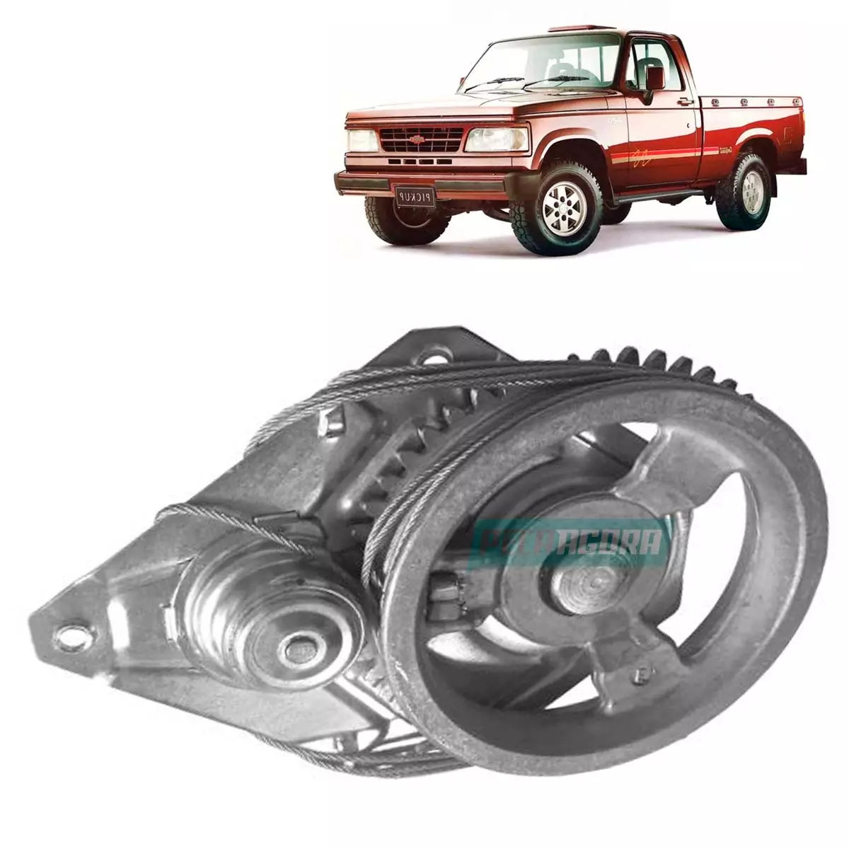 MAQUINA VIDRO MANUAL ESQ GM A20 A40 C20 D20 C40 DE 85 A 90 2 PORTAS (94637551-R3