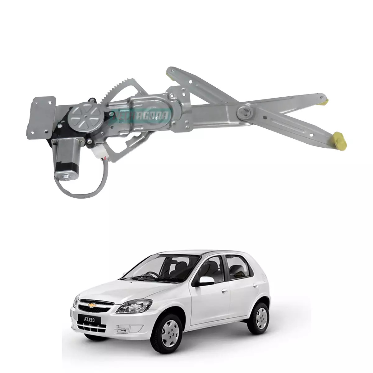 MAQUINA VIDRO ELETRICA DIANTEIRA ESQ COM MOTOR CELTA 02 A 16 PRISMA 06 A 12 (933