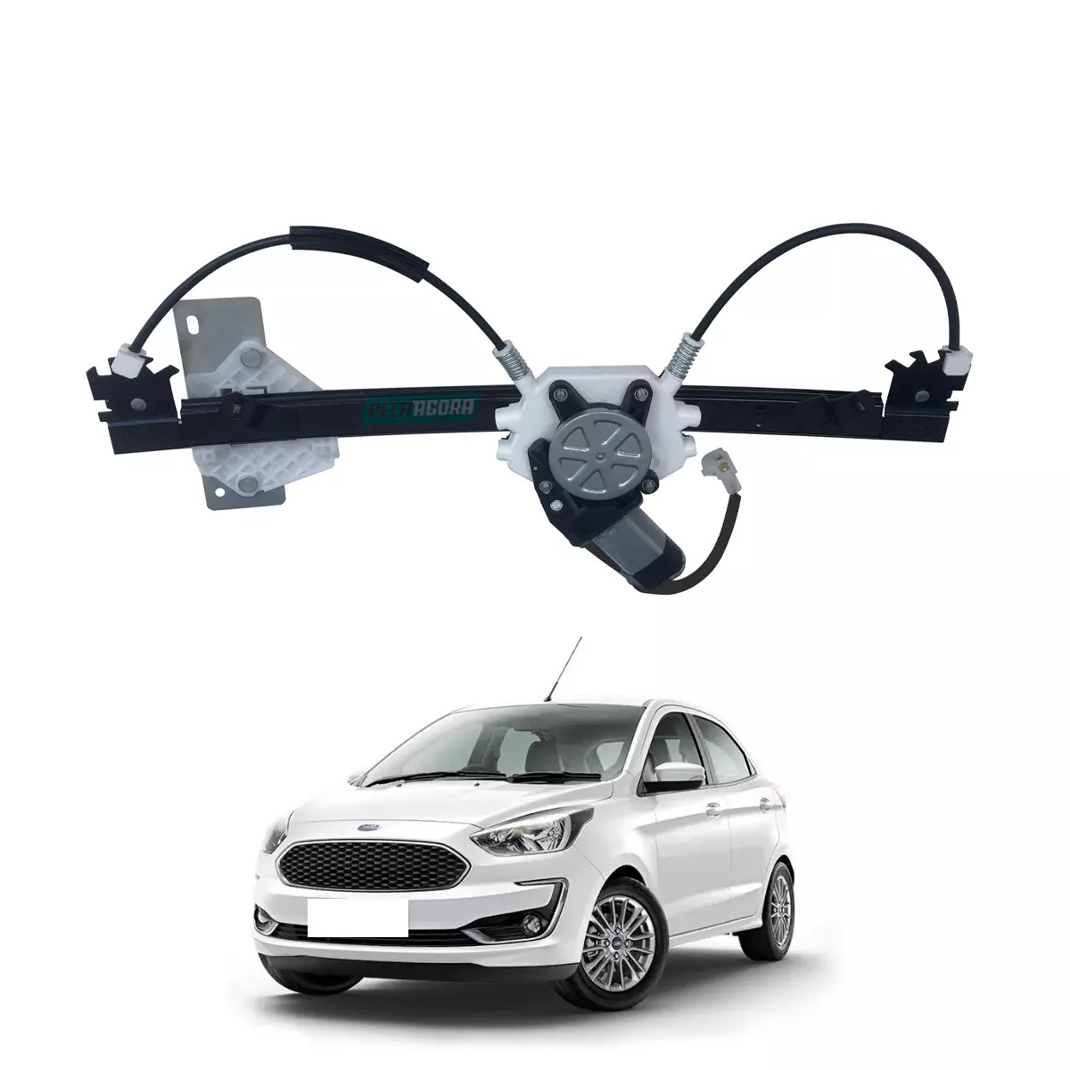 MAQUINA VIDRO ELETRICA ESQ TRASEIRA COM MOTOR MABUCHI FORD KA  KA+ 2014 EM DIANT