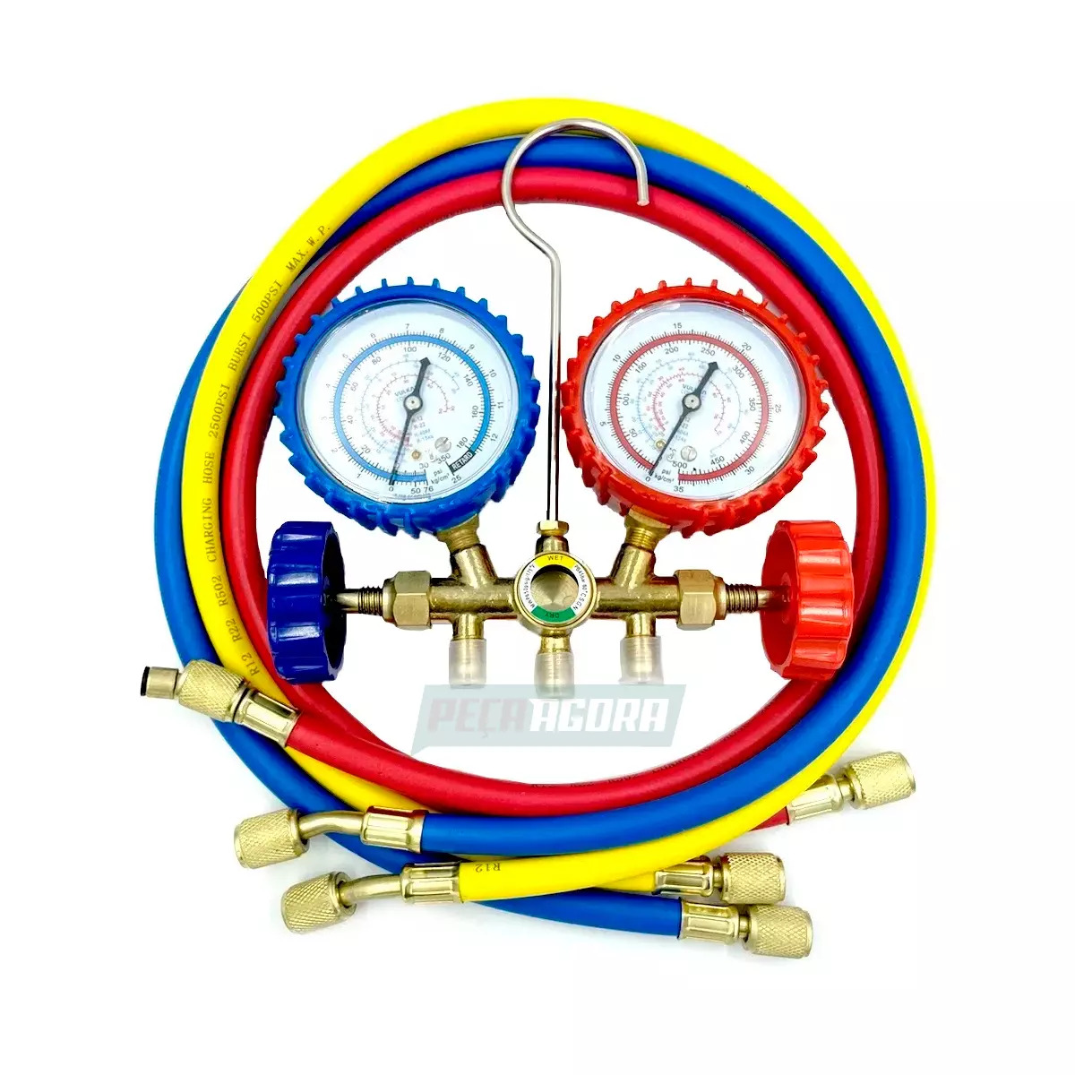 Manifold Gas R12 R22 R134 R404 Com Mangueira 90cm (MANIFOLD-1)