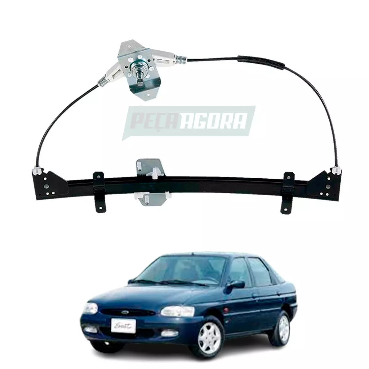 MAQUINA VIDRO MANUAL DIANTEIRA ESQ ESCORT HATCH SEDAN WAGON 1997 ATE 2003 POINTE