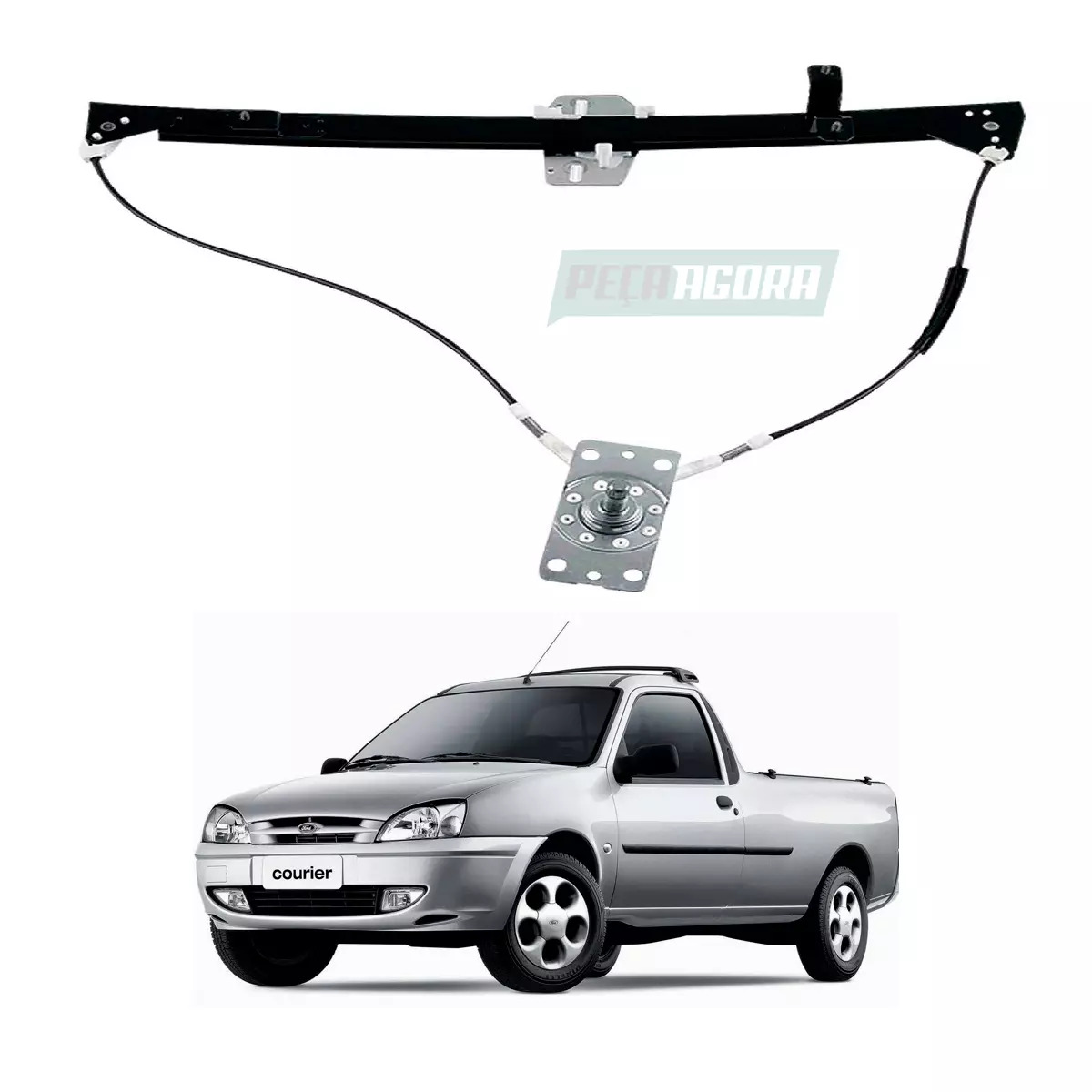 MAQUINA VIDRO MANUAL DIREITA  COURIER 1997 ATE 2013 FIESTA 1996 ATE 2003 (96FGB2