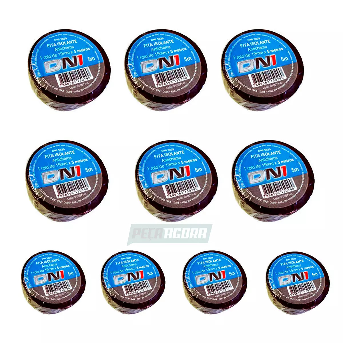 CAIXA 10 FITA ISOLANTE 5MTS FITA ISOLANTE PRETA PVC 5MTS (CX.DNI5029**10)