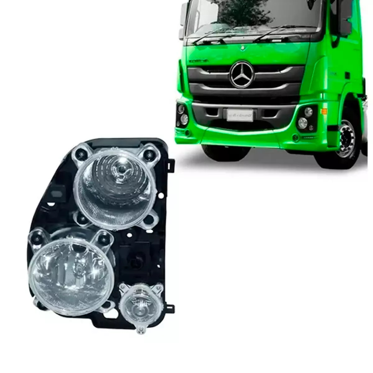 FAROL PRINCIPAL ESQUERDO MB ACTROS 2651 - 2017 A 2020 COMPLETO (9438206761-BBZ03