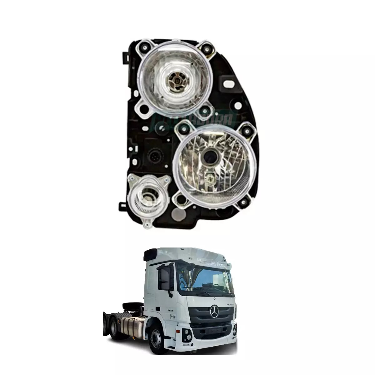 FAROL PRINCIPAL DIREITO MB ACTROS 2651 - 2017 A 2020 COMPLETO  (9438206861-KKZ03